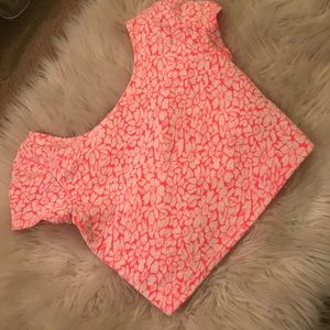 Pink Floral Print Crop Top